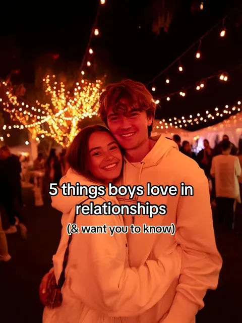 TikTok slideshow cover: 5 things boys love in relationships