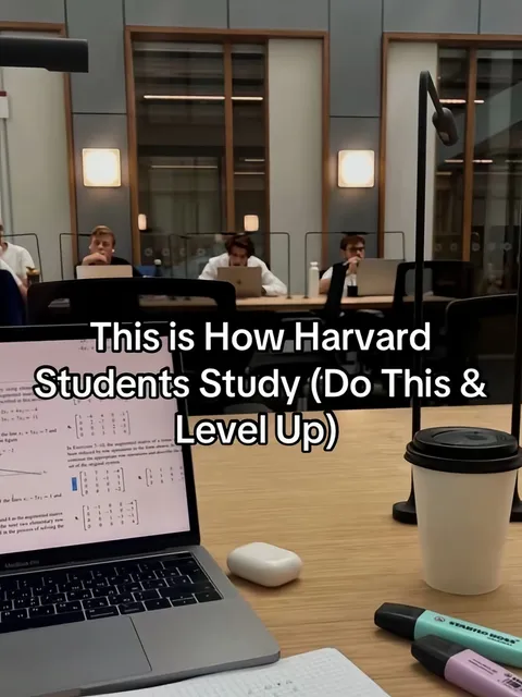 TikTok slideshow cover: This is How Harvard Students Study (Do This & Level Up)