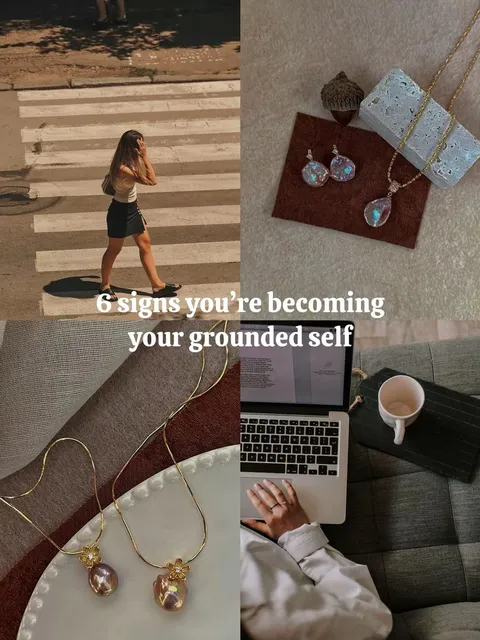 TikTok slideshow cover: 6 signs you're becoming your grounded self