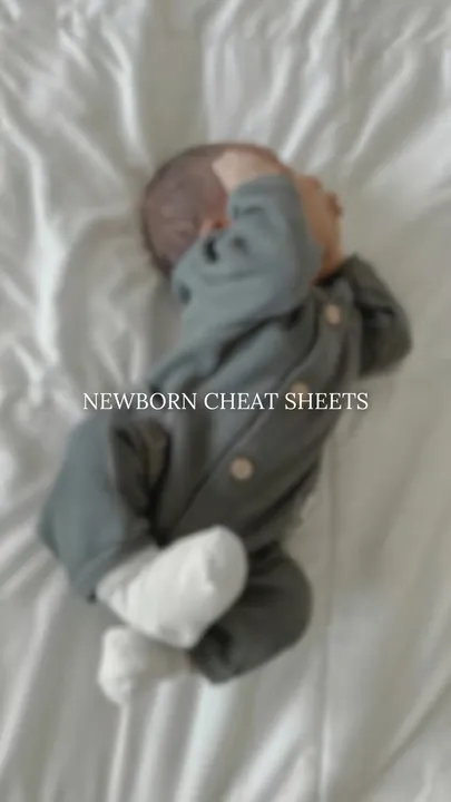 TikTok slideshow cover: Newborn Cheat Sheets
