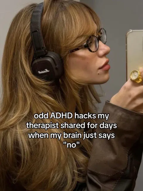 TikTok slideshow cover: Odd ADHD hacks from a therapist