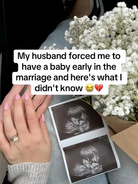 TikTok slideshow cover: My husband forced me to have a baby early