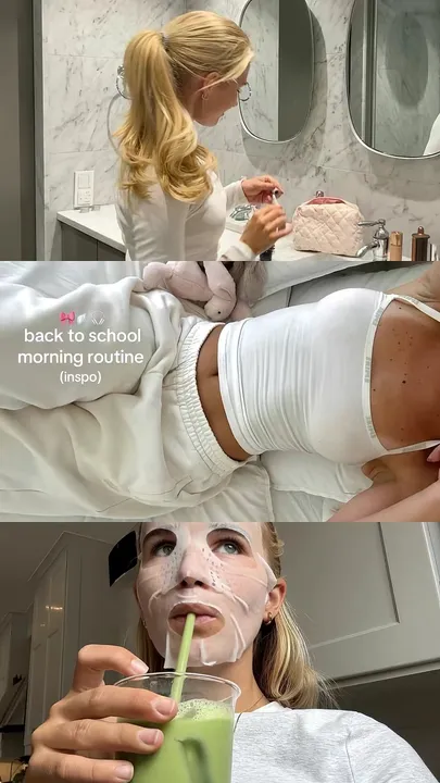 TikTok slideshow cover: back to school morning routine (inspo)