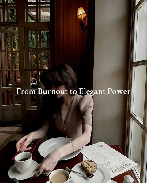 TikTok slideshow cover: From Burnout to Elegant Power