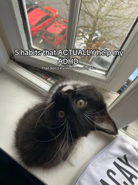 TikTok slideshow cover: Five habits that help with ADHD