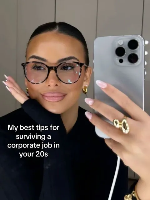 TikTok slideshow cover: Tips for surviving a corporate job in your 20s