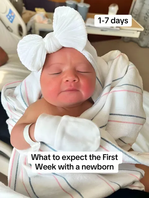 TikTok slideshow cover: What to expect the First Week with a newborn