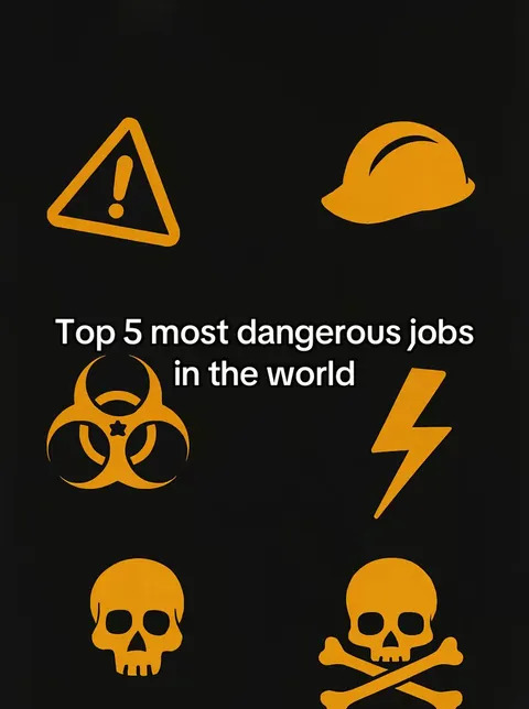 TikTok slideshow cover: Top 5 most dangerous jobs in the world