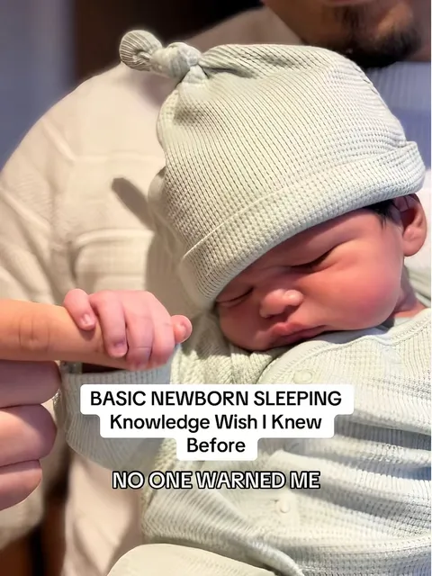 TikTok slideshow cover: Newborn sleeping knowledge