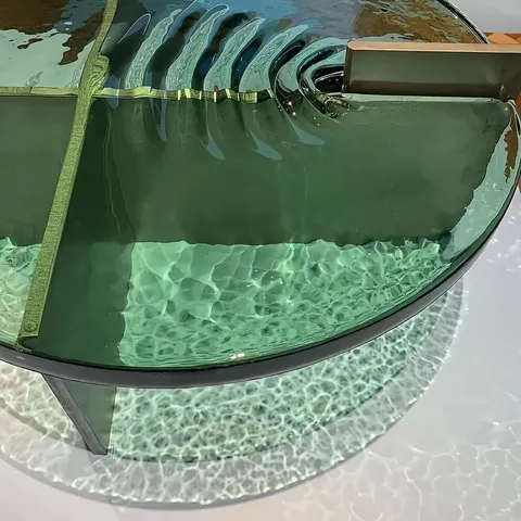 TikTok slideshow cover: Green glass table