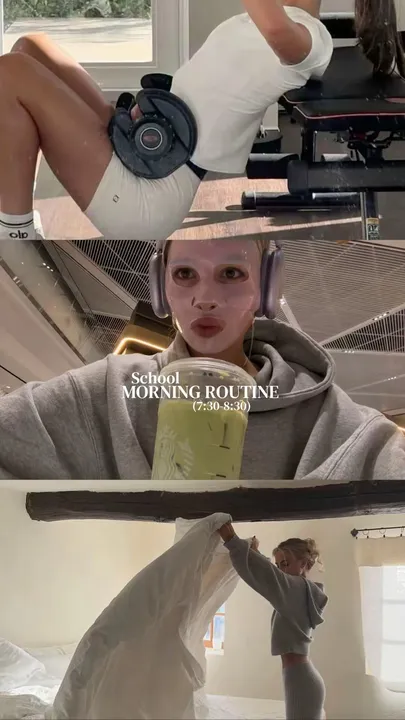 TikTok slideshow cover: School Morning Routine (7:30-8:30)