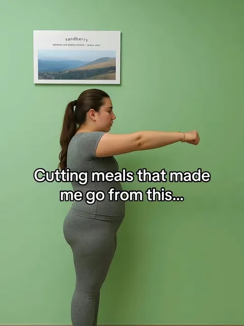 TikTok slideshow cover: Cutting meals that made me go from this...