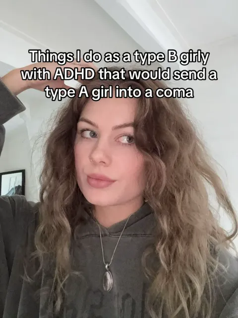 TikTok slideshow cover: Type B girly with ADHD