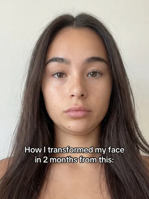 TikTok slideshow cover: Face transformation story
