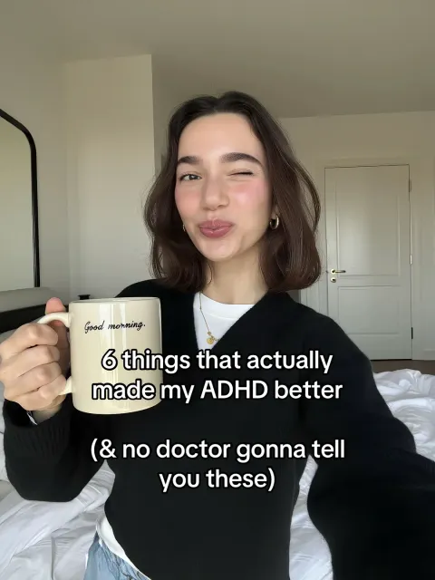 TikTok slideshow cover: 6 things that actually made my ADHD better