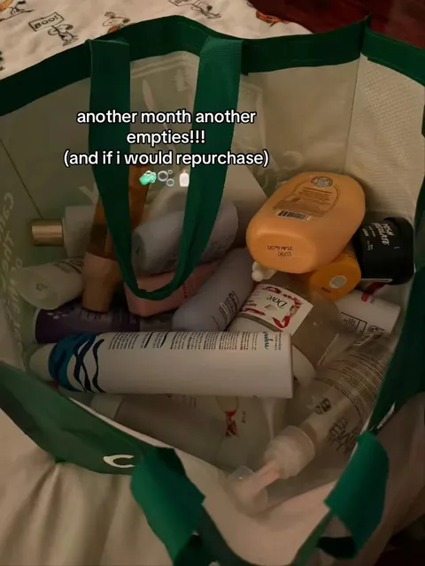 TikTok slideshow cover: Monthly Empties