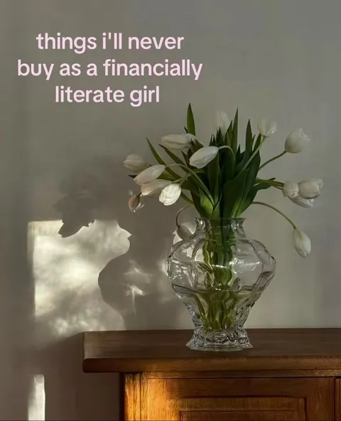 TikTok slideshow cover: Things I'll Never Buy as a Financially Literate Girl