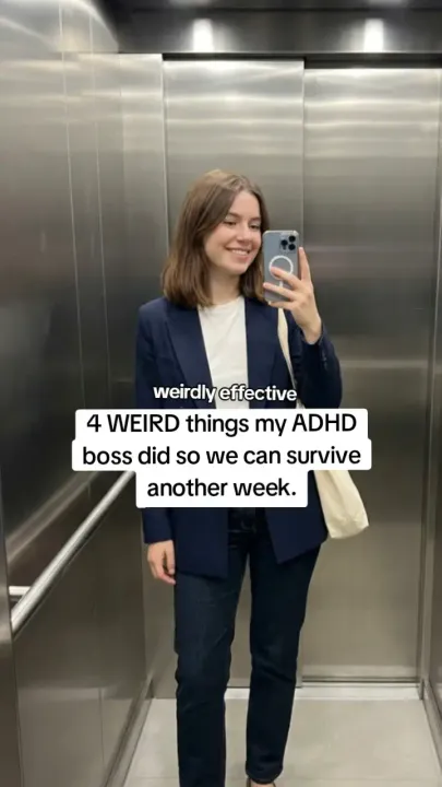 TikTok slideshow cover: 4 WEIRD things my ADHD boss did