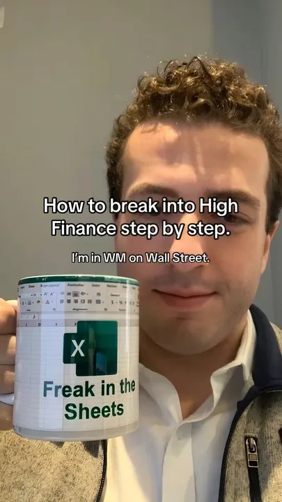 TikTok slideshow cover: How to break into High Finance step by step.