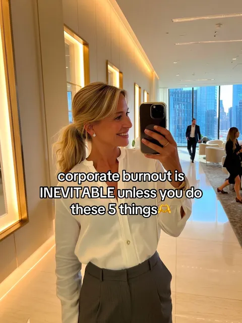 TikTok slideshow cover: Avoiding Corporate Burnout