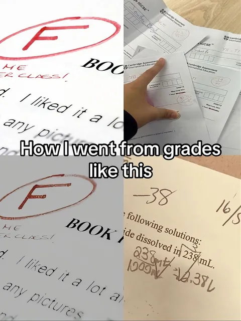 TikTok slideshow cover: How I went from grades like this