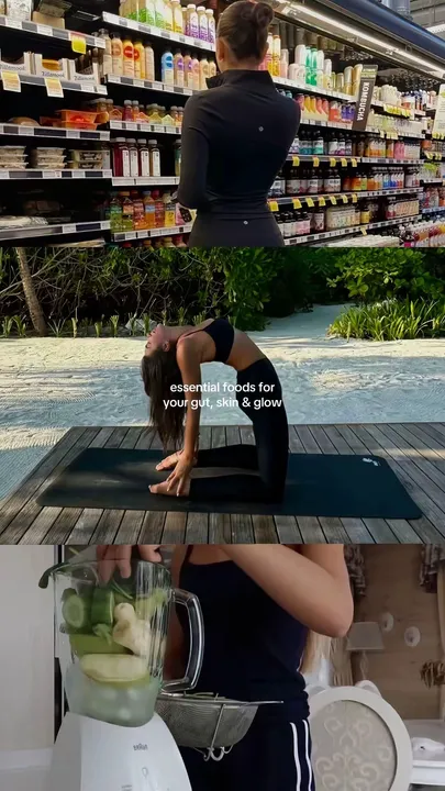 TikTok slideshow cover: essential foods for your gut, skin & glow