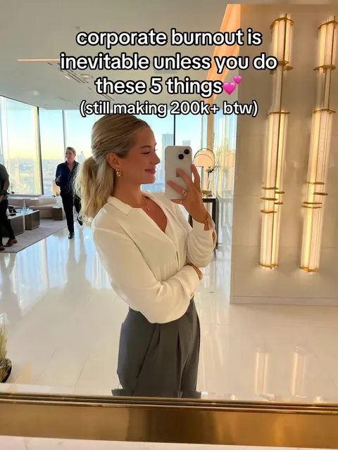TikTok slideshow cover: Avoiding Corporate Burnout