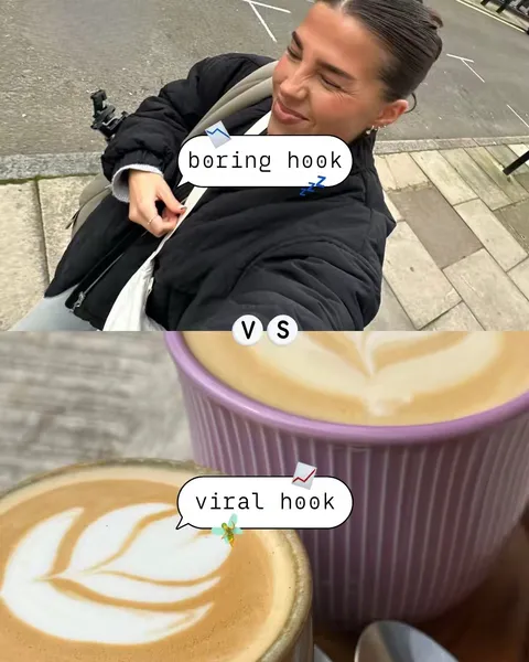 TikTok slideshow cover: Boring hook vs viral hook