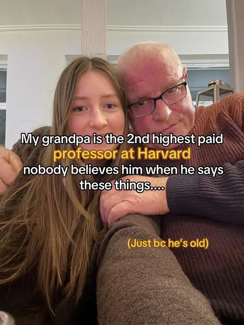 TikTok slideshow cover: My grandpa is the 2nd highest paid professor at Harvard
