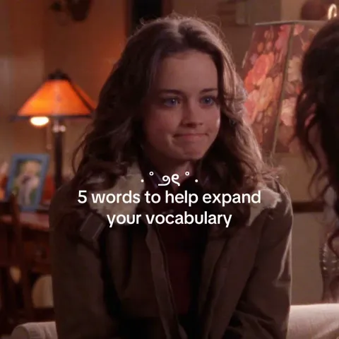 TikTok slideshow cover: 5 words to help expand your vocabulary