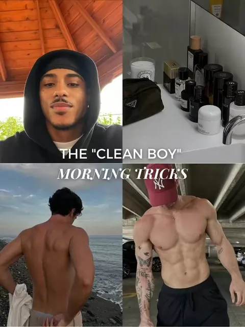 TikTok slideshow cover: THE 'CLEAN BOY' MORNING TRICKS