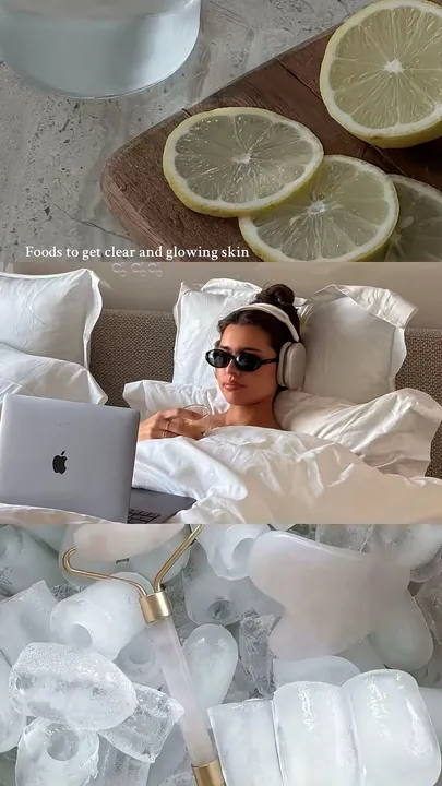 TikTok slideshow cover: Foods to get clear and glowing skin