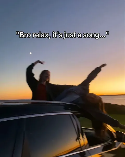 TikTok slideshow cover: Bro relax, it's just a song...
