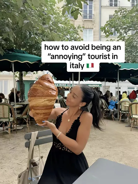 TikTok slideshow cover: how to avoid being an "annoying" tourist in italy 🇮🇹