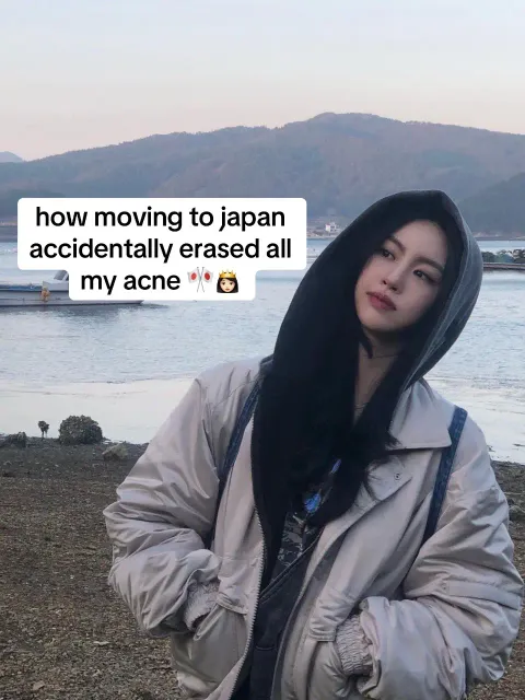 TikTok slideshow cover: how moving to japan accidentally erased all my acne