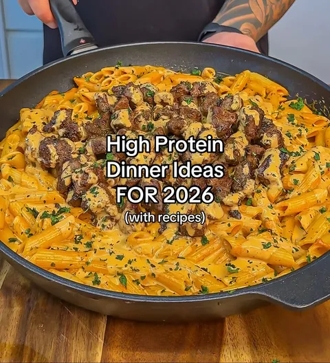 TikTok slideshow cover: High Protein Dinner Ideas FOR 2026