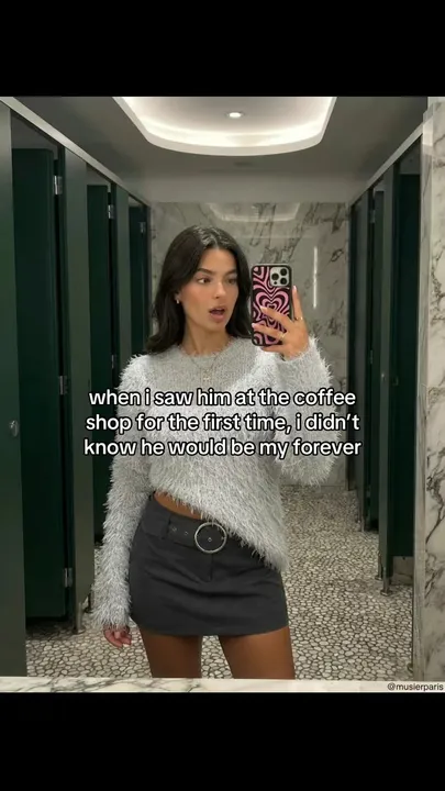 TikTok slideshow cover: when i saw him at the coffee shop