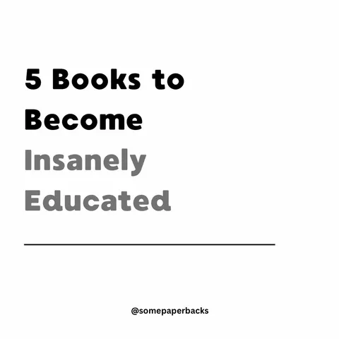 TikTok slideshow cover: 5 Books to Become Insanely Educated