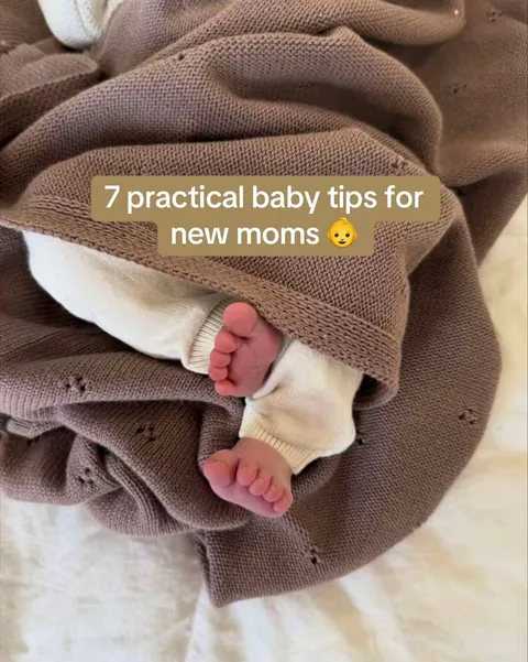 TikTok slideshow cover: 7 practical baby tips for new moms