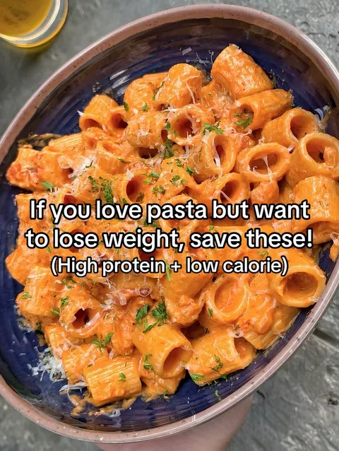 TikTok slideshow cover: If you love pasta but want to lose weight, save these!