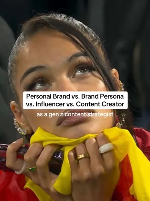TikTok slideshow cover: Personal Brand vs. Brand Persona vs. Influencer vs. Content Creator