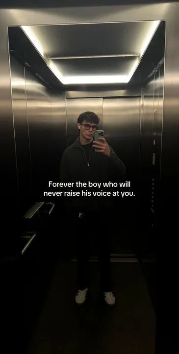 TikTok slideshow cover: Forever the boy who will never raise his voice at you.