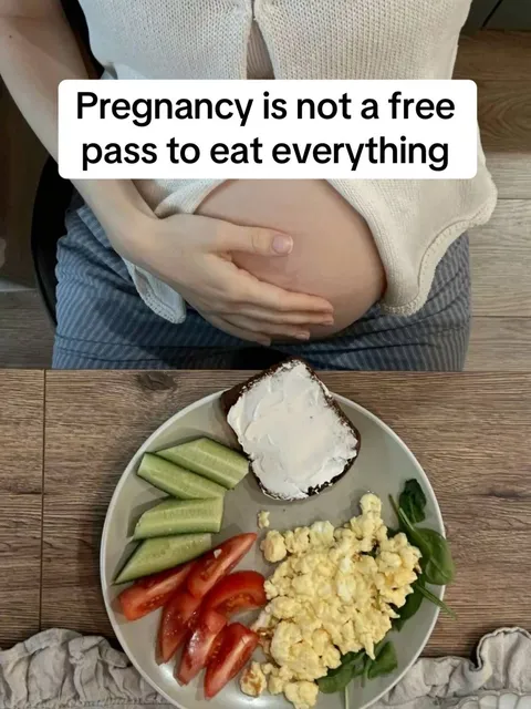 TikTok slideshow cover: Pregnancy is not a free pass to eat everything