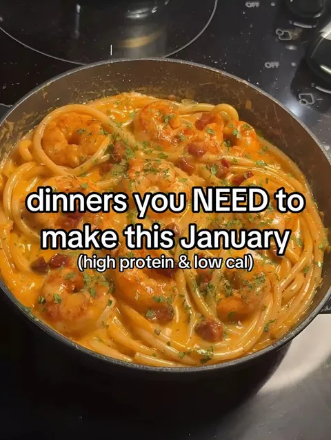 TikTok slideshow cover: January dinner ideas