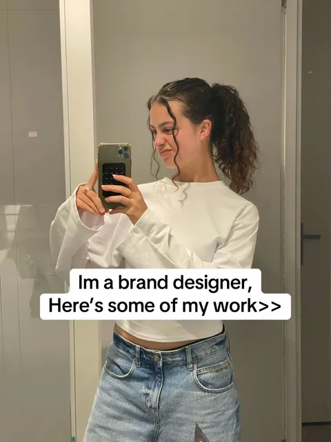 TikTok slideshow cover: Im a brand designer, Here's some of my work>>