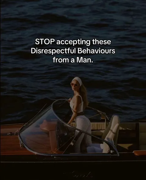 TikTok slideshow cover: STOP accepting these Disrespectful Behaviours from a Man.