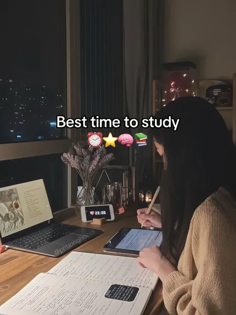TikTok slideshow cover: Best time to study
