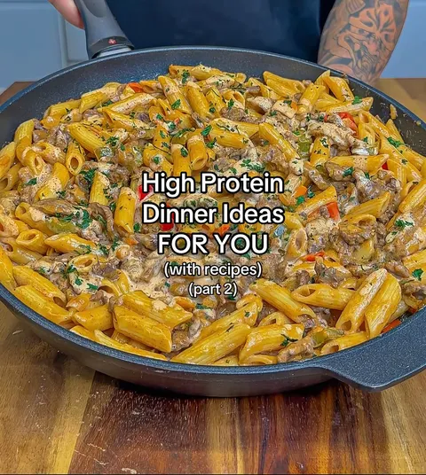 TikTok slideshow cover: High Protein Dinner Ideas FOR YOU