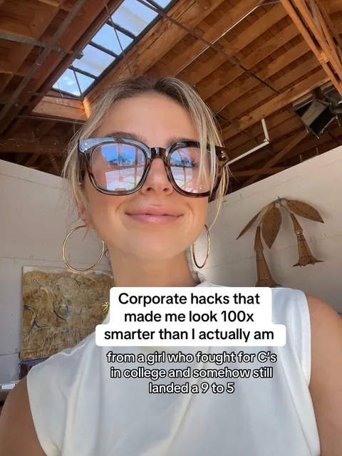 TikTok slideshow cover: Corporate hacks for looking smarter
