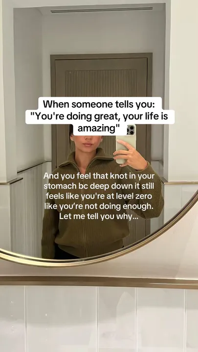Portada del carrusel de TikTok: When someone tells you: 'You're doing great, your life is amazing'